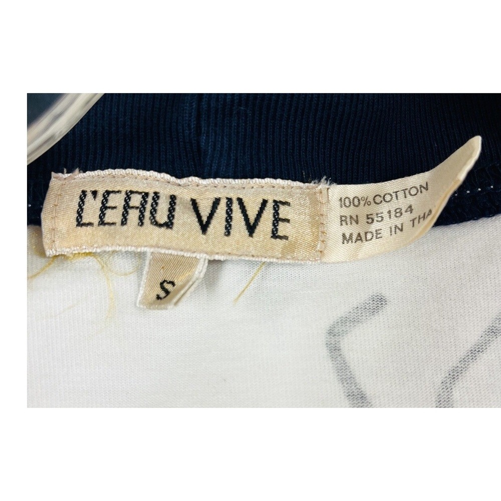 VTG L'Eau Vive S White Nautical Cotton Jacket Beachy Cruise Coastal Boho Weekend - Picture 3 of 3